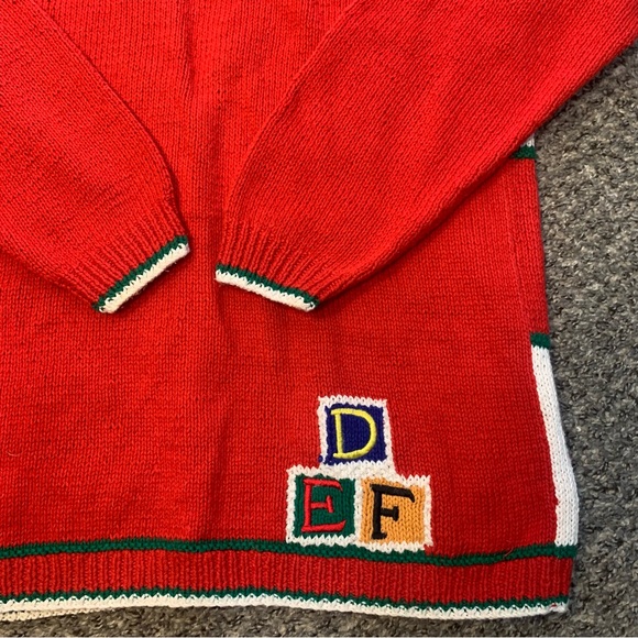 VTG Talbots Hand Knitted Holiday Ugly Christmas Cardigan Sweater - Picture 16 of 16